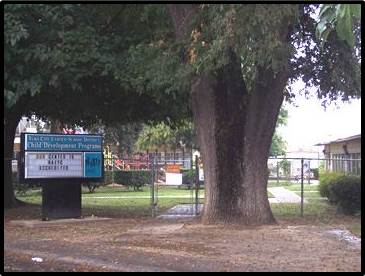 front of the school